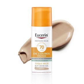 Protetor Solar Facial Creme-Gel Eucerin Sun Oil Control Tinted Média FPS70 50ml