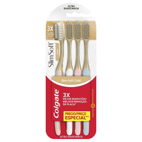 Escova Dental Colgate Slim Soft Gold 4 Unidades