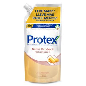 Refil Sabonete Líquido Antibacteriano para as Mãos Protex Nutri Protect Vitamina E 500ml