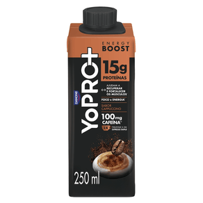 Bebida Láctea YoPRO Danone Energy Boost Sabor Cappuccino 250ml