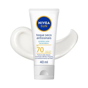 Protetor Solar Facial Nivea Sun Toque Seco Antissinais FPS70 40ml