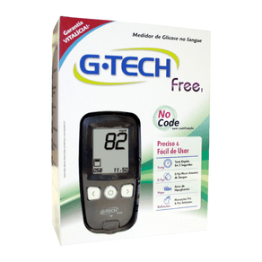 Kit Medidor de Glicose G-Tech Free No Code 10 tiras + 10 lancetas + 1 lancetador