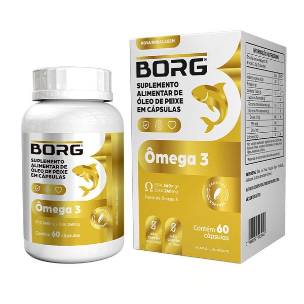 Suplemento Alimentar Borg Ômega 3 60 Cápsulas