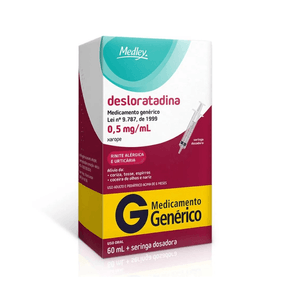 Desloratadina 0,5mg/ml Medley Xarope 60ml + Seringa Dosadora