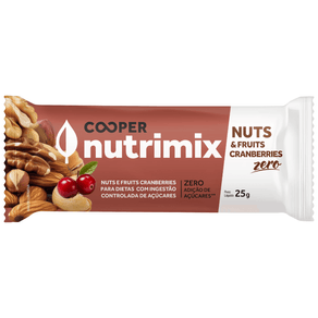 Barra de Fruits e Cranberries Zero Açúcares Cooper Nutrimix 25g