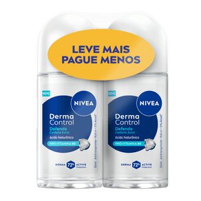 Kit Desodorante Antitranspirante Roll On Nivea Derma Control Defende 2 Unidades 50ml