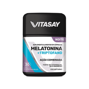 Suplemento Alimentar Vitasay Noite Melatonina + Triptofano Noite 30 Cápsulas Gelatinosas Moles