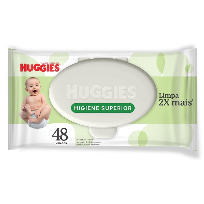 Pacote Huggies Higiene Superior com 48 lenços