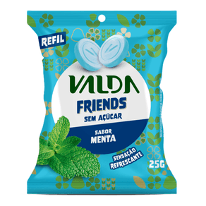 Pastilhas Valda Friends Sem Açúcar Sabor Mentol e Eucaliptol 25g
