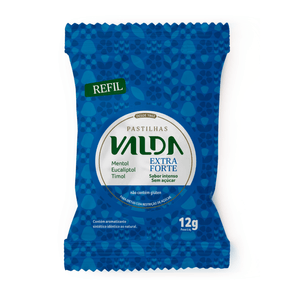 Pastilhas Valda Extraforte Sabor Intenso Mentol, Eucaliptol e Timol Sem Açúcar 12g