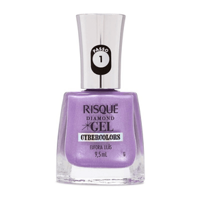 Esmalte Risqué Diamond Gel Cybercolors Euforia Lilás 9,5ml