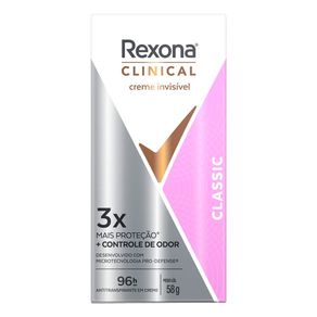 Desodorante Antitranspirante em Creme Rexona Clinical Classic 96h 58g