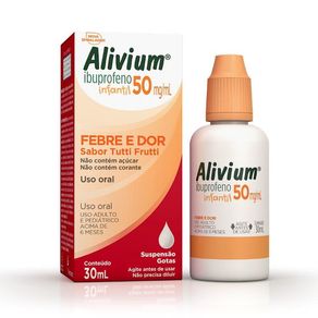 Alivium Infantil 50mg/ml Suspensão Gotas Sabor Tutti-Frutti 30ml
