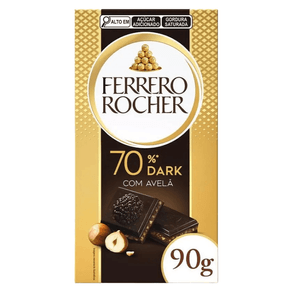 Chocolate Ferrero Rocher Tablete Dark 70% com Avelã 90g