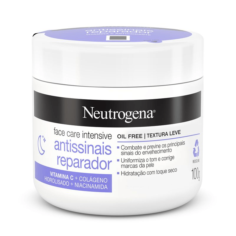 Hidratante Facial Antissinais Reparador Neutrogena Face Care Intensive Noite 100g