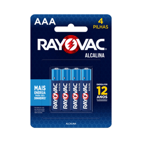 Pilha Alcalina Rayovac AAA 4 Unidades