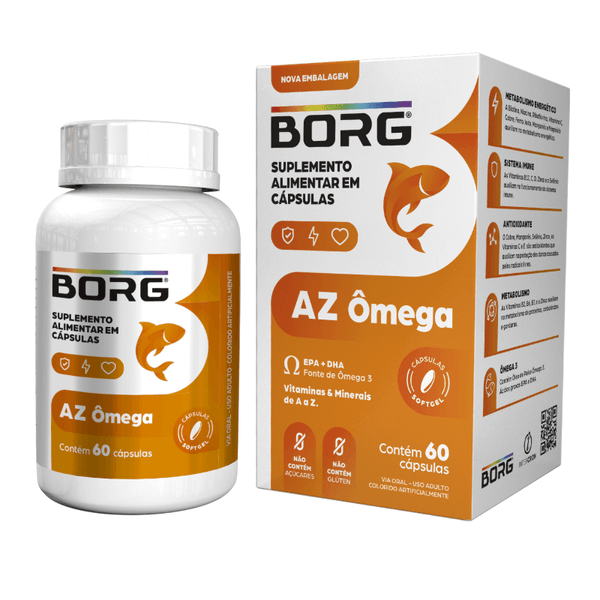 Suplemento Alimentar Borg AZ Ômega 60 Cápsulas Softgel
