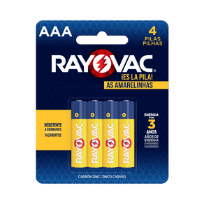 Pilha Zinco Rayovac AAA 4 Unidades