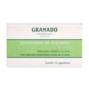 Supositório de Glicerina Adulto e Pediátrico Granado 12 Unidades