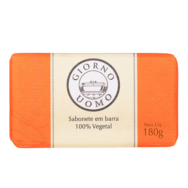 Sabonete Natural em Barra Masculino Giorno Bagno Uomo Laranja Cabelo, Barba e Corpo 180g