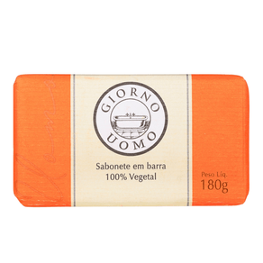 Sabonete Natural em Barra Masculino Giorno Bagno Uomo Laranja Cabelo, Barba e Corpo 180g