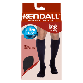 Meia 3/4 Masculina Kendall Média Compressão (18-21 mmHg) Cor Preta Tamanho M