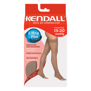 Meia de Compressão Kendall 7/8 Média Compressão 18-21mmhg Sem Ponteira Tamanho GG Cor Mel 1 Par