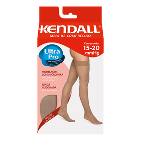 Meia Elástica Kendall 7/8 Média Compressão (18-21 Mmhg) Com Ponteira Cor Mel Tamanho G