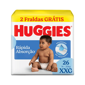 Fralda Huggies Rápida Absorção XXG 26 Unidades