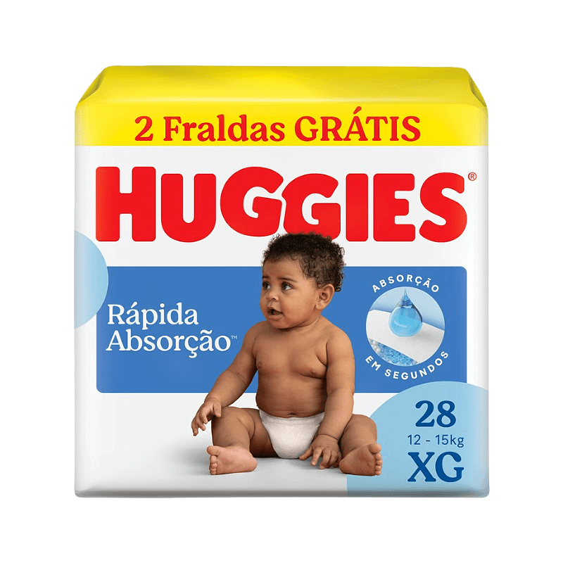 Fralda Huggies Rápida Absorção XG 28 Unidades