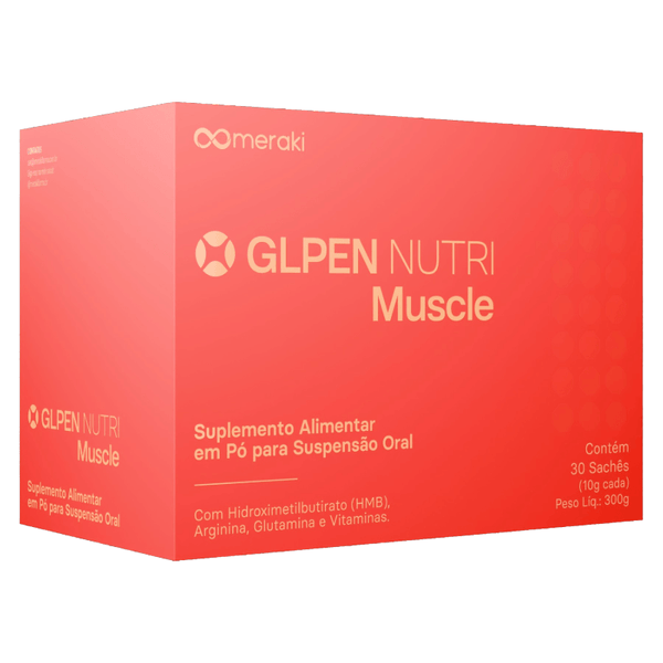 Suplemento Alimentar em Pó GLPEN Nutri Muscle 30 Sachês 10g Cada