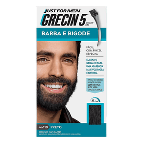Tonalizante Grecin 5 Just For Men Color Gel Barba e Bigode M-110 Preto