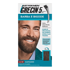 Tonalizante Grecin 5 Just For Men Color Gel Barba e Bigode M-90 Castanho