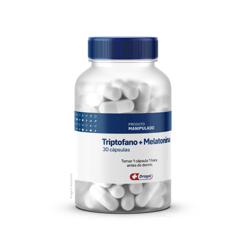 Triptofano 300mg + Melatonina 0,21mg 30 Cápsulas