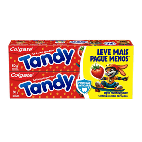 Kit Gel Dental Infantil Colgate Tandy Morango 2 Unidades de 50g Cada