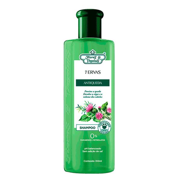 Shampoo Flores e Vegetais 7 Ervas Antiqueda 310ml