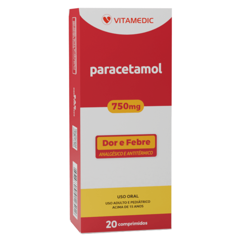 Paracetamol 750mg Vitamedic 20 Comprimidos