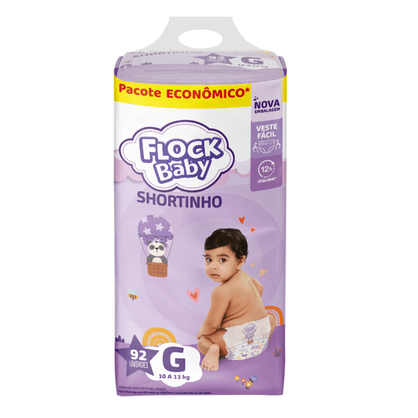 Fralda Descartável Flock Baby Shortinho Maxxi G 92 Unidades