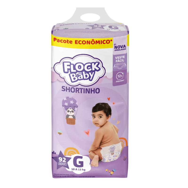 Fralda Descartável Flock Baby Shortinho Maxxi G 92 Unidades