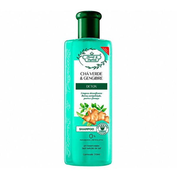 Shampoo Flores e Vegetais Detox Chá Verde e Gengibre 310ml