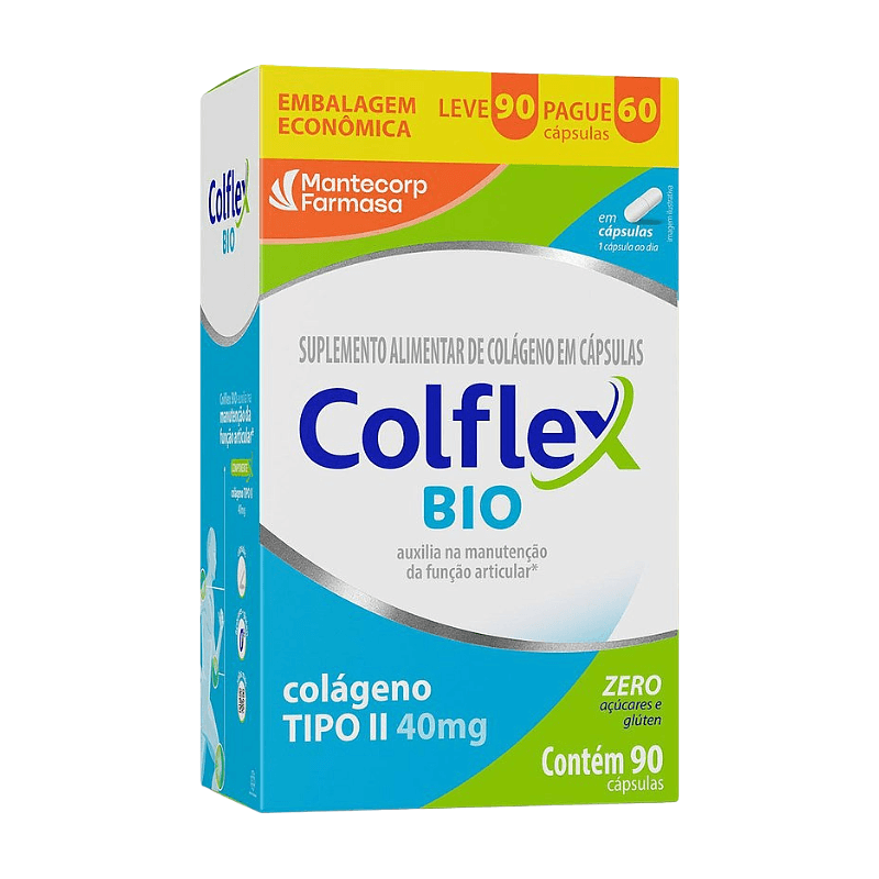 Suplemento Alimentar Colflex Bio Colágeno Tipo II 90 Cápsulas