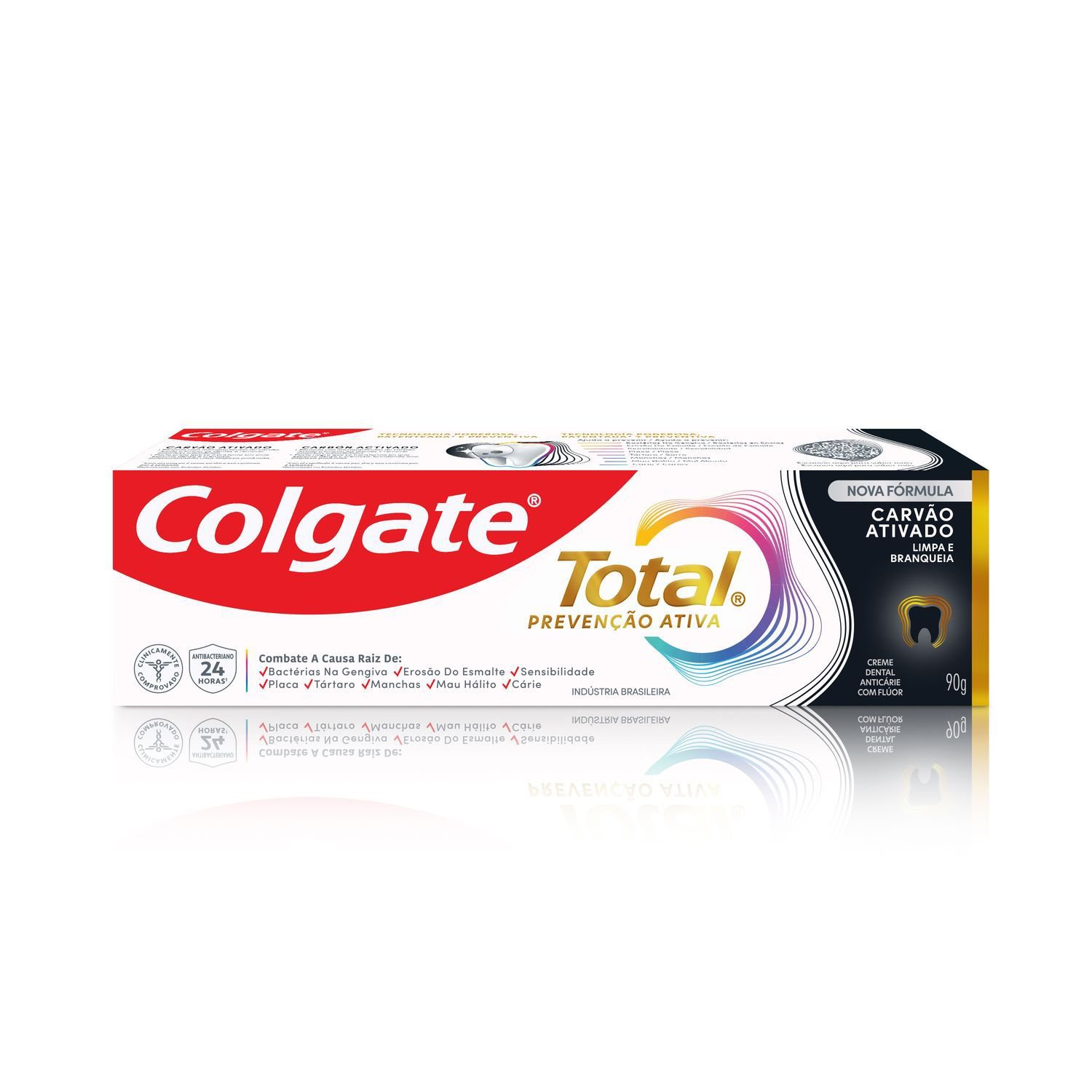 Creme Dental Colgate Total Carvão Ativado 90g