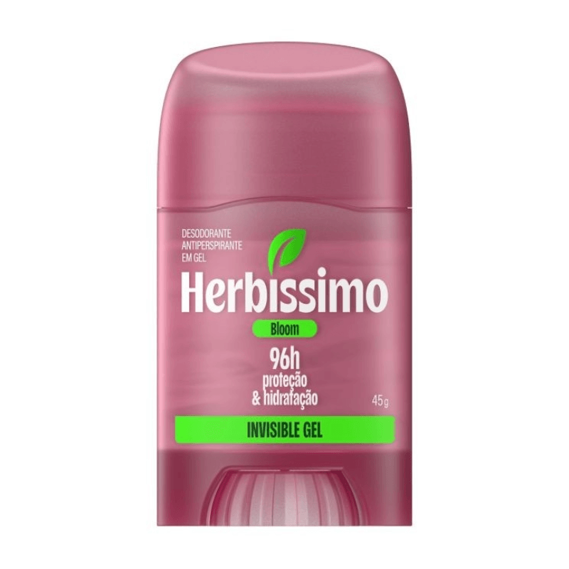 Desodorante Antiperspirante em Gel Stick Herbissimo Bloom Invisible Gel 96h 45g