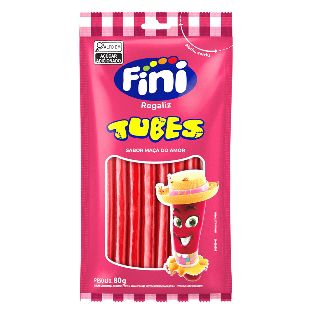 Bala Fini Tubes Maçã do Amor 80g