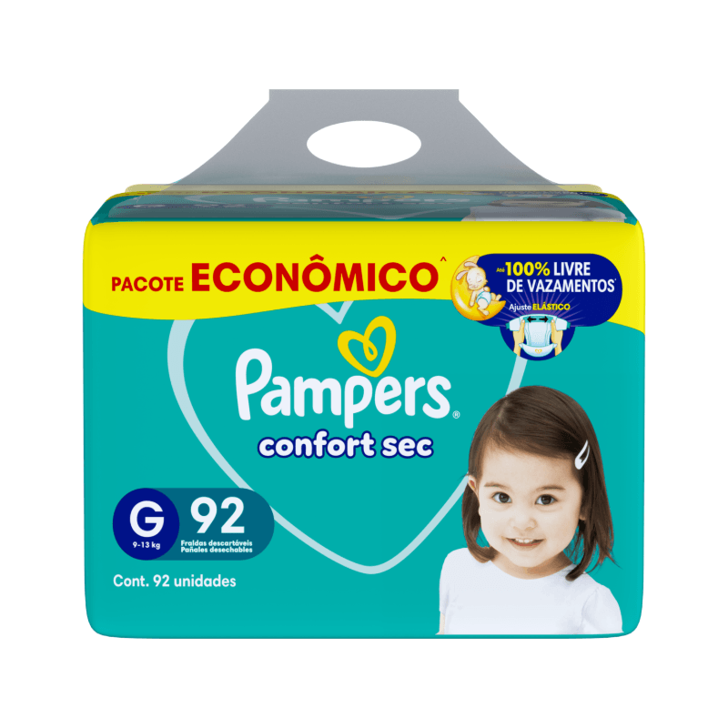 Fralda Pampers Confort Sec Max G 92 Unidades