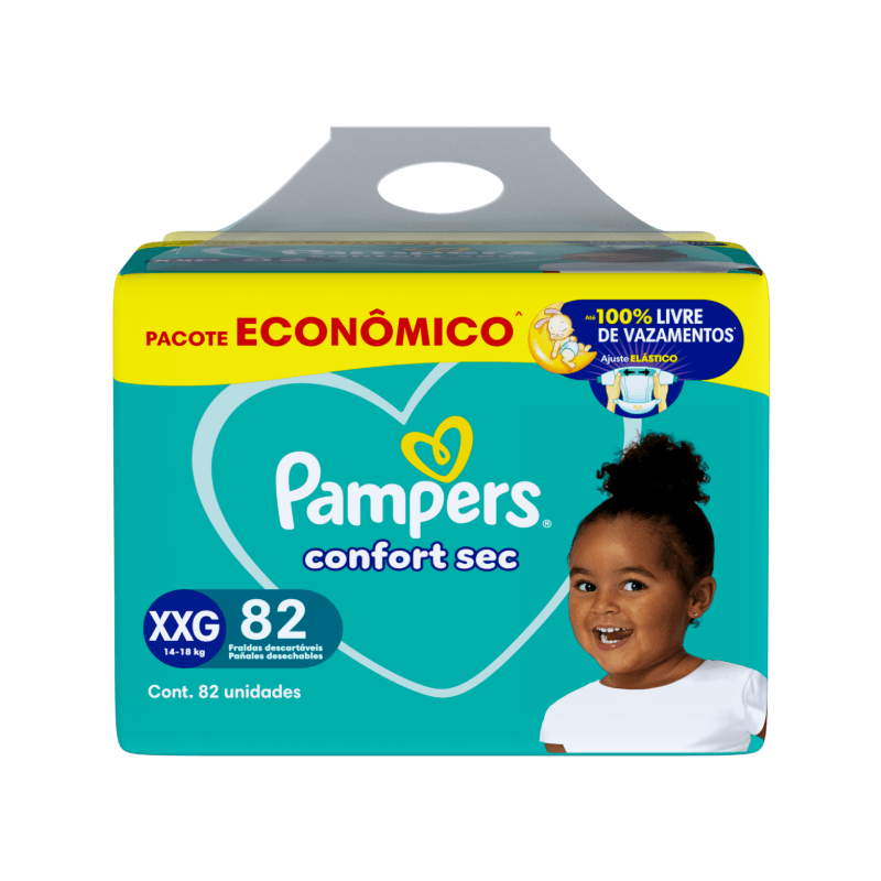 Fralda Pampers Confort Sec Max XXG 82 Unidades
