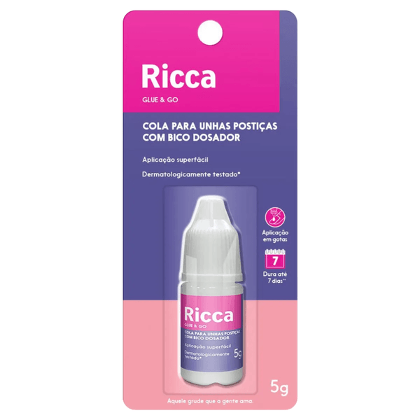 Cola para Unhas Postiças Ricca com Bico Dosador 5g