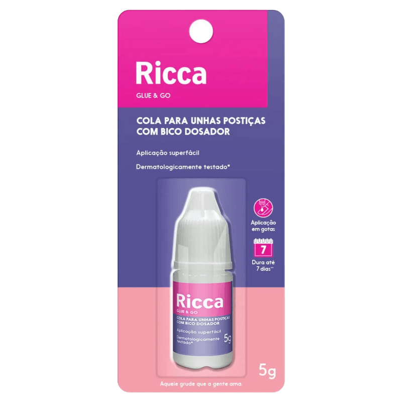 Cola para Unhas Postiças Ricca com Bico Dosador 5g