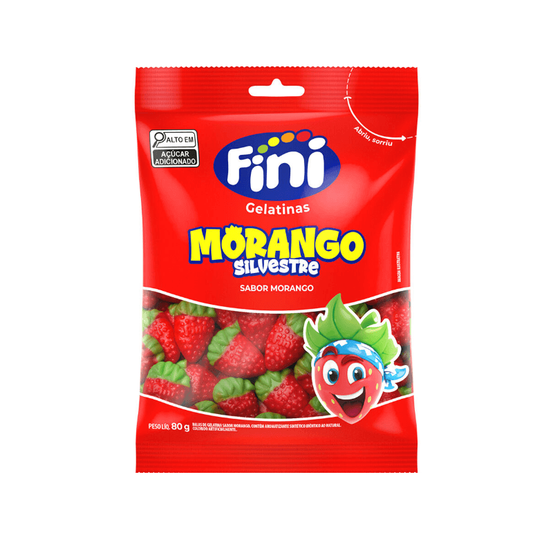 Bala de Gelatina Fini Morango Silvestre 80g