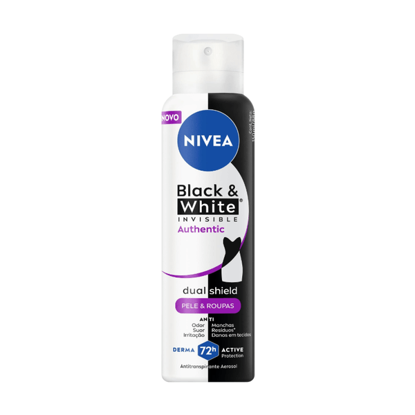 Desodorante Antitranspirante Aerosol Nivea Black & White Invisible Authentic 72h 150ml